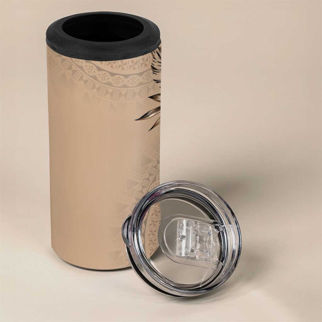 Bula Fiji 4 in 1 Can Cooler Tumbler Mocha Brown Kaivity Masi Tapa