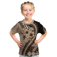 Bula Fiji Kid T Shirt Mocha Brown Kaivity Masi Tapa LT7 Brown - Polynesian Pride