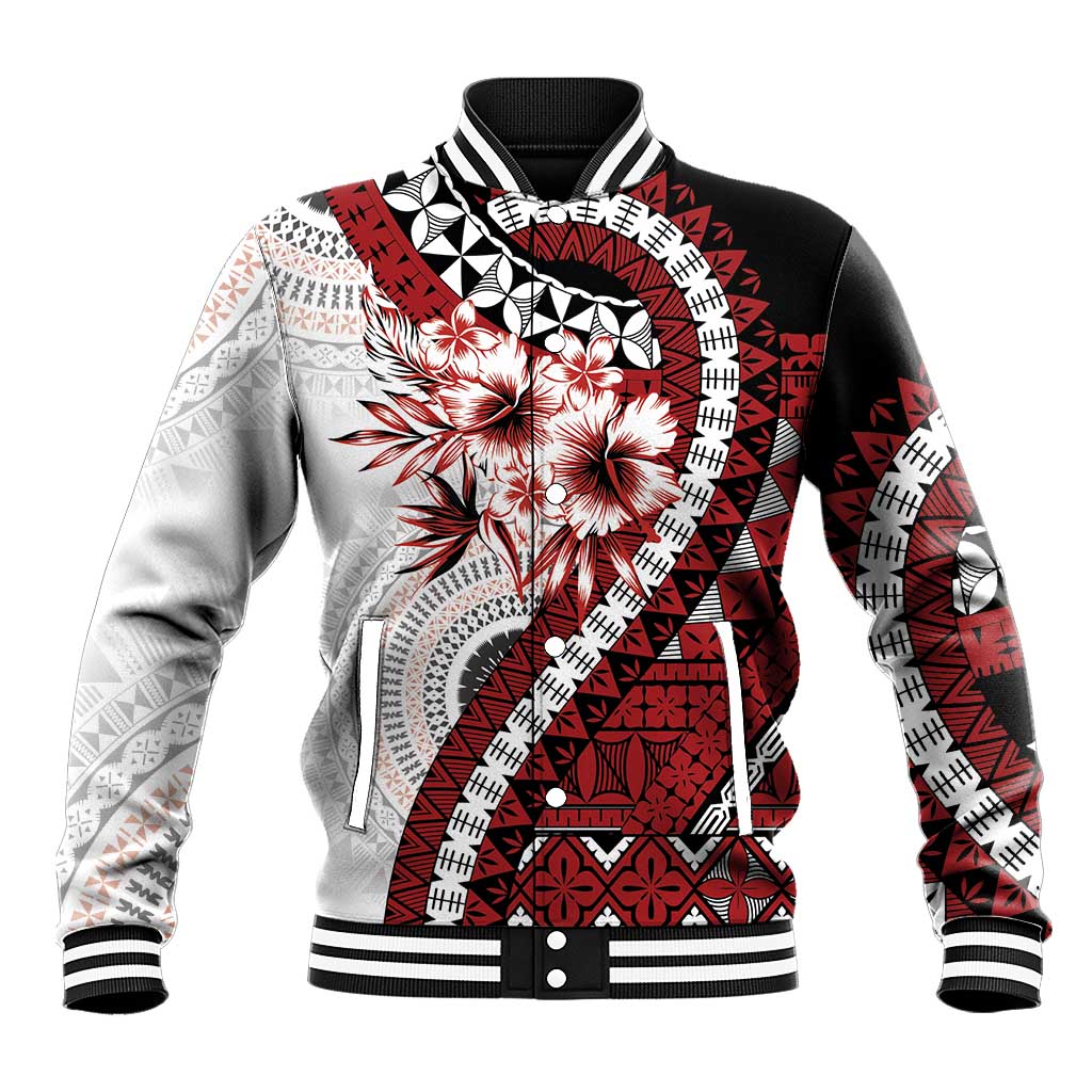 Bula Fiji Baseball Jacket White Kaivity Masi Tapa LT7 Unisex White - Polynesian Pride
