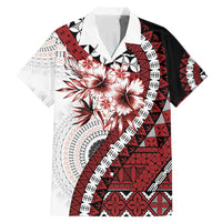 Bula Fiji Family Matching Mermaid Dress and Hawaiian Shirt White Kaivity Masi Tapa LT7 Dad's Shirt - Short Sleeve White - Polynesian Pride