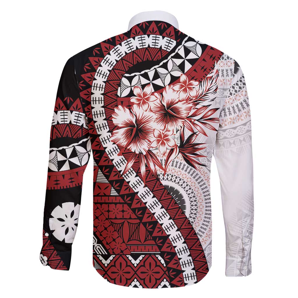 Bula Fiji Family Matching Short Sleeve Bodycon Dress and Hawaiian Shirt White Kaivity Masi Tapa LT7 - Polynesian Pride