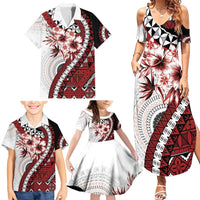 Bula Fiji Family Matching Summer Maxi Dress and Hawaiian Shirt White Kaivity Masi Tapa LT7 - Polynesian Pride