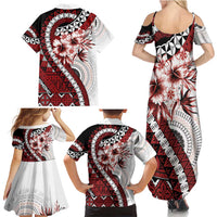 Bula Fiji Family Matching Summer Maxi Dress and Hawaiian Shirt White Kaivity Masi Tapa LT7 - Polynesian Pride