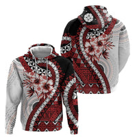 Bula Fiji Hoodie White Kaivity Masi Tapa LT7 - Polynesian Pride