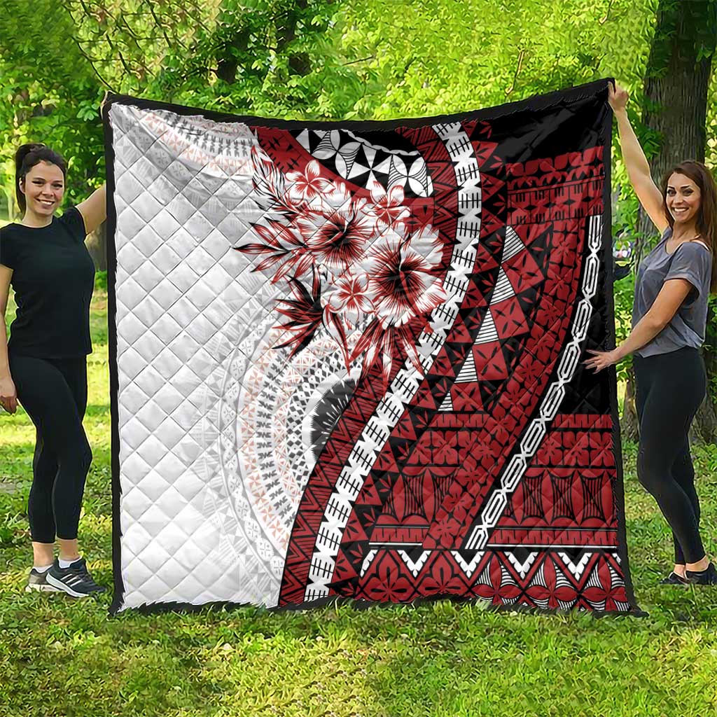 Bula Fiji Quilt White Kaivity Masi Tapa LT7 - Polynesian Pride