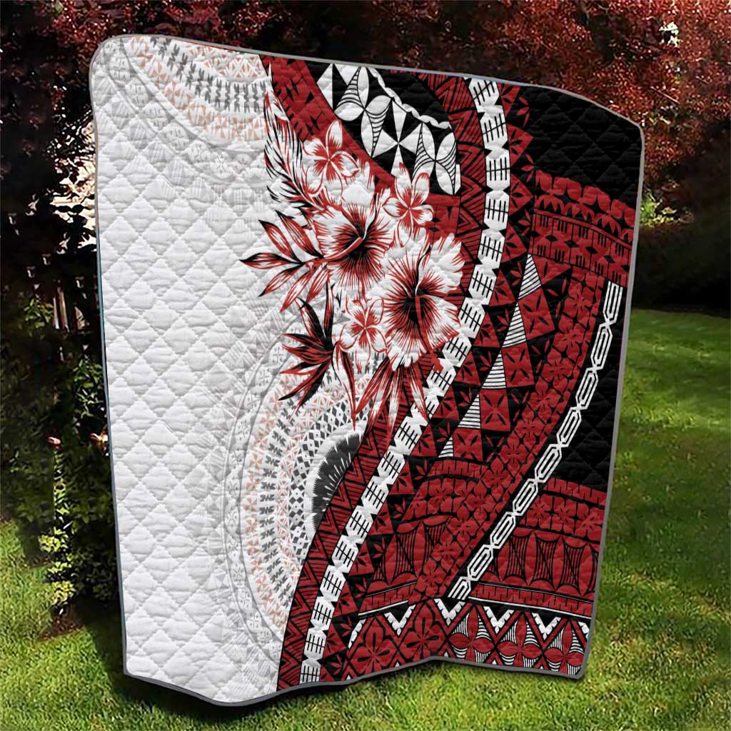 Bula Fiji Quilt White Kaivity Masi Tapa LT7 - Polynesian Pride