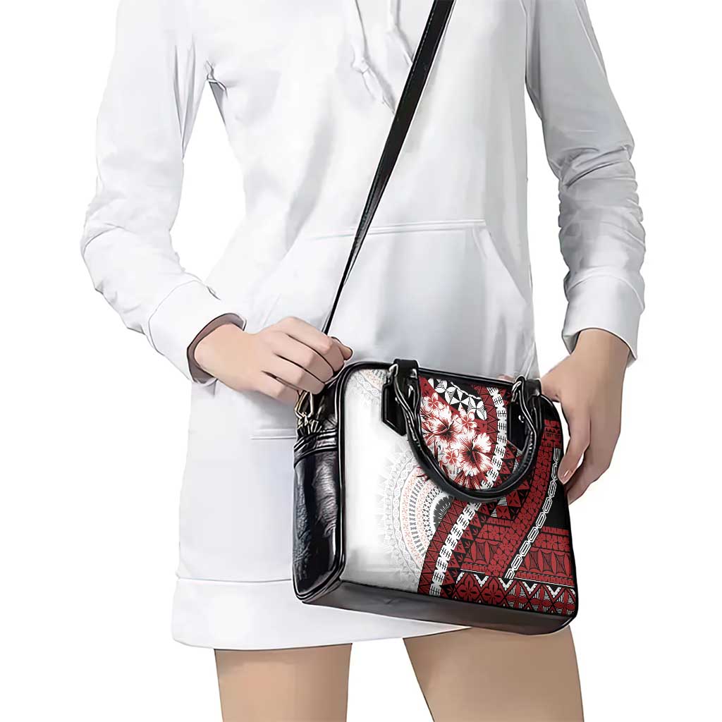 Bula Fiji Shoulder Handbag White Kaivity Masi Tapa