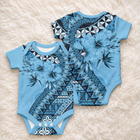 Bula Fiji Baby Onesie Turquoise Kaivity Masi Tapa