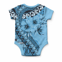 Bula Fiji Baby Onesie Turquoise Kaivity Masi Tapa