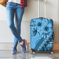 Bula Fiji Luggage Cover Turquoise Kaivity Masi Tapa LT7 - Polynesian Pride