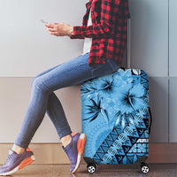 Bula Fiji Luggage Cover Turquoise Kaivity Masi Tapa LT7 - Polynesian Pride
