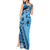 Bula Fiji Tank Maxi Dress Turquoise Kaivity Masi Tapa