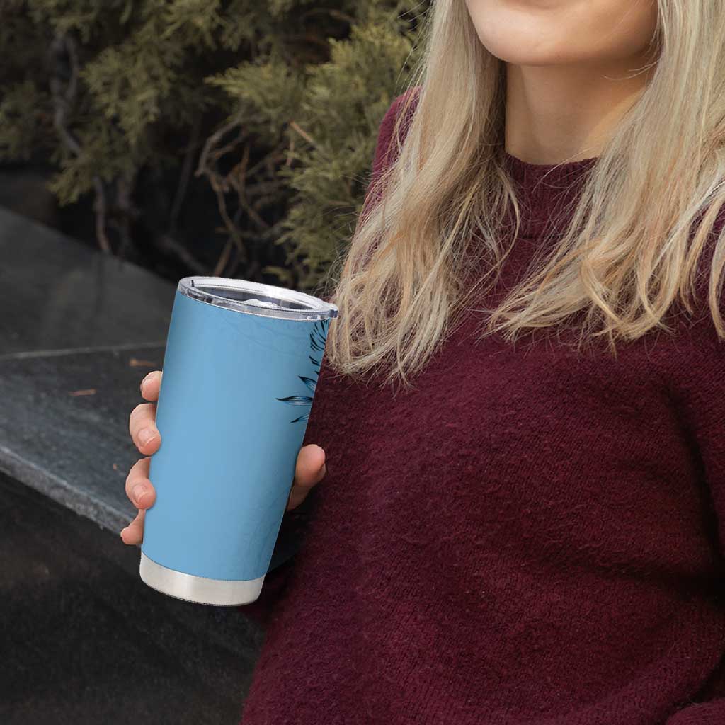 Bula Fiji Tumbler Cup Turquoise Kaivity Masi Tapa