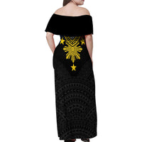 Philippines Heritage Baybayin Mix Polynesian Family Matching Off Shoulder Maxi Dress and Hawaiian Shirt LT7 - Polynesian Pride