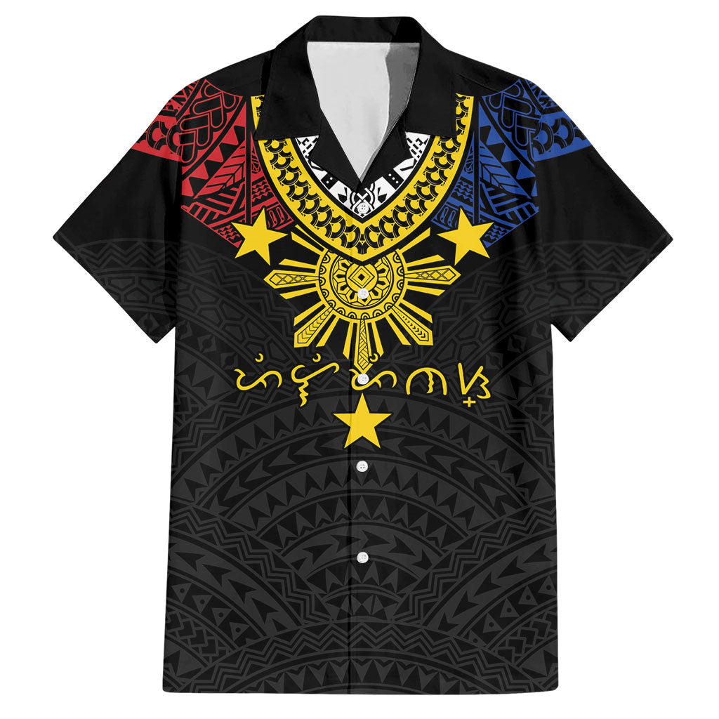Philippines Heritage Baybayin Mix Polynesian Hawaiian Shirt LT7 Black - Polynesian Pride