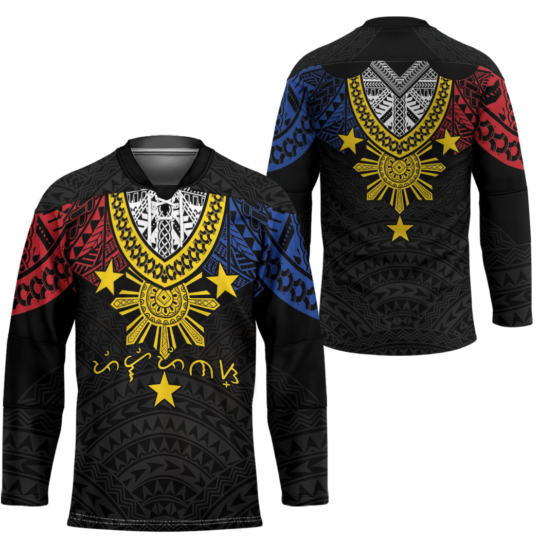 Philippines Heritage Baybayin Mix Polynesian Hockey Jersey LT7 - Polynesian Pride