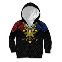 Philippines Heritage Baybayin Mix Polynesian Kid Hoodie LT7 Zip Hoodie Black - Polynesian Pride