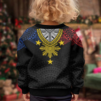 Philippines Heritage Baybayin Mix Polynesian Kid Ugly Christmas Sweater LT7 - Polynesian Pride
