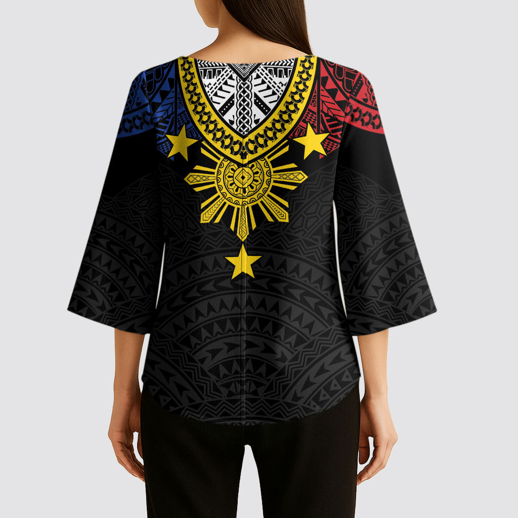 Philippines Heritage Baybayin Mix Polynesian Kimono Sleeve Blouse LT7 - Polynesian Pride