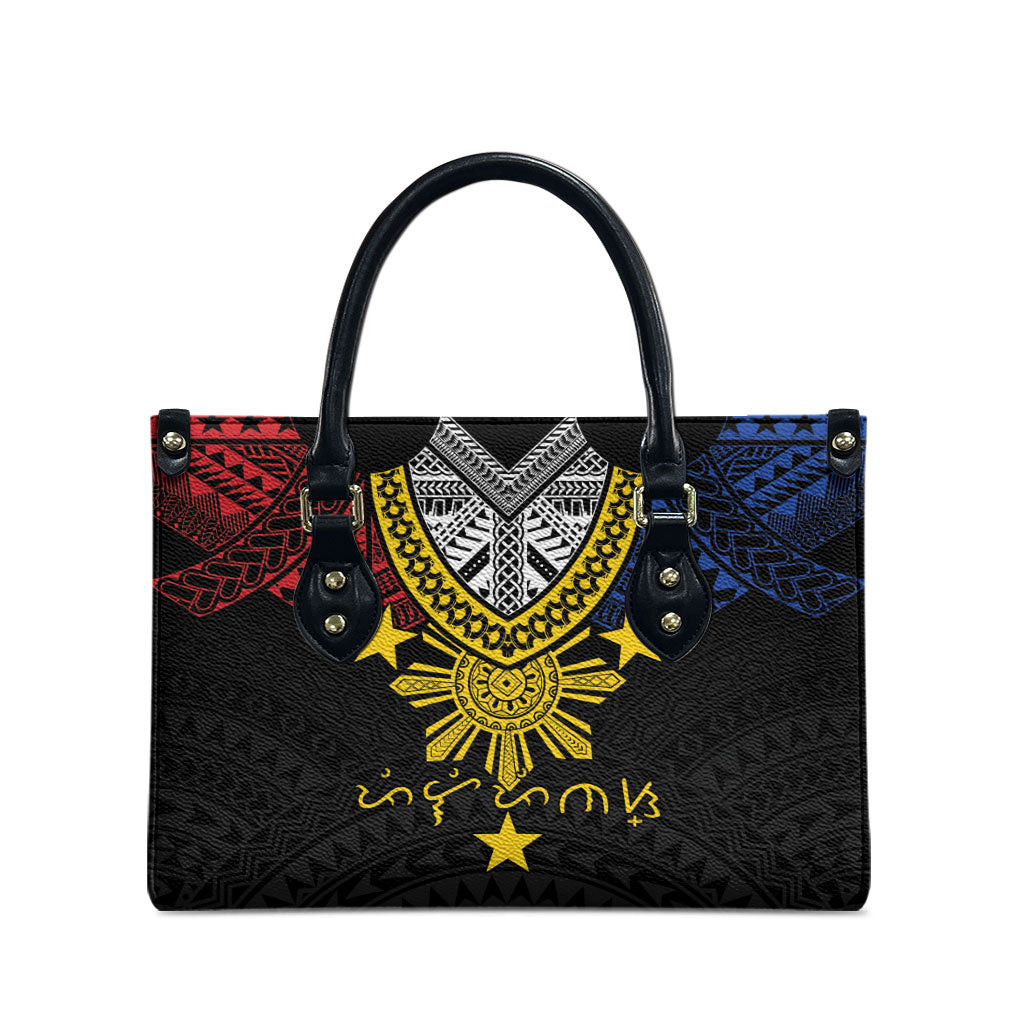 Philippines Heritage Baybayin Mix Polynesian Leather Bag