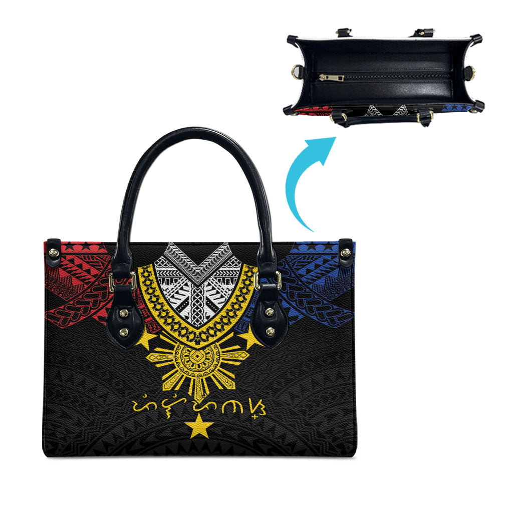 Philippines Heritage Baybayin Mix Polynesian Leather Bag