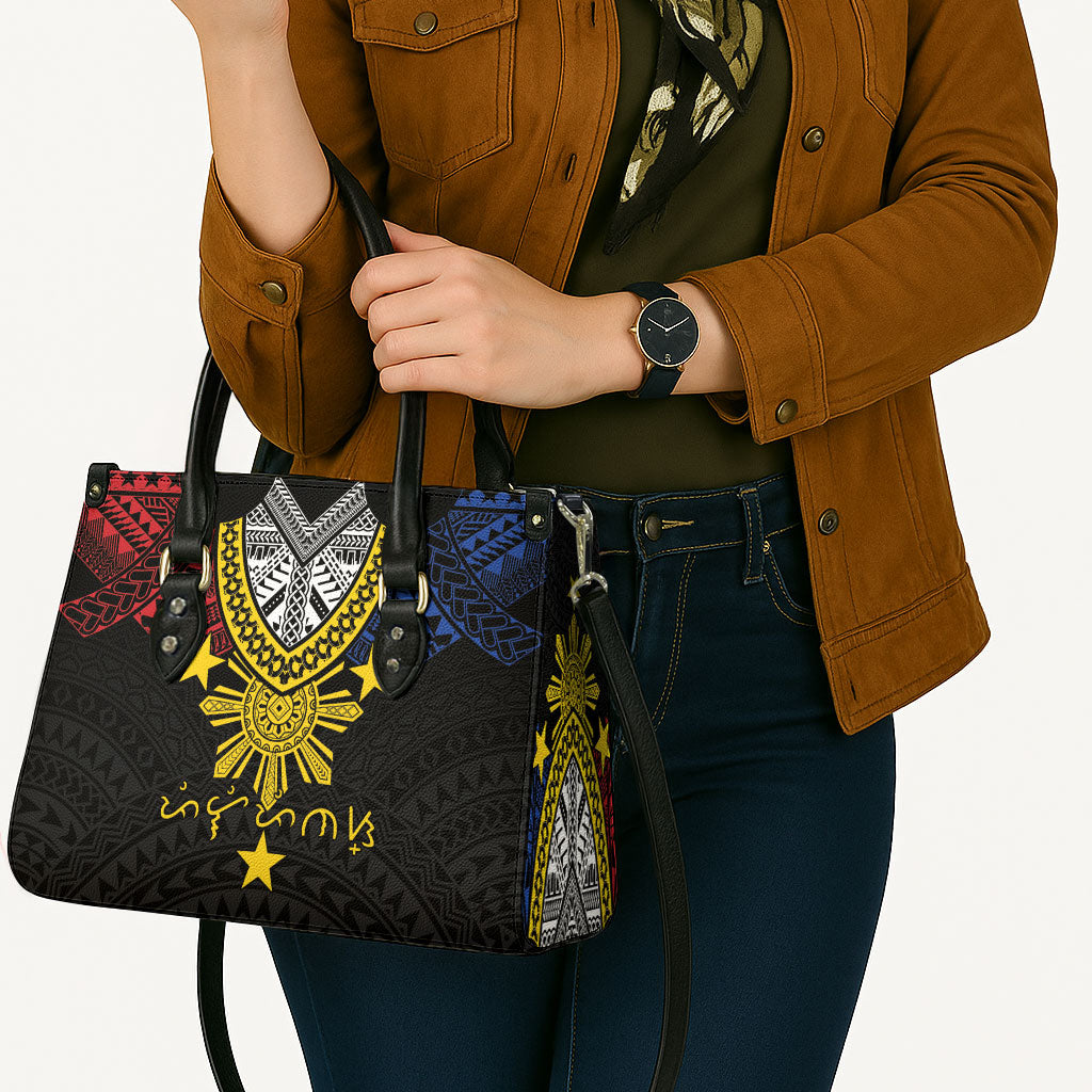 Philippines Heritage Baybayin Mix Polynesian Leather Bag