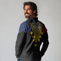 Philippines Heritage Baybayin Mix Polynesian Long Sleeve Polo Shirt