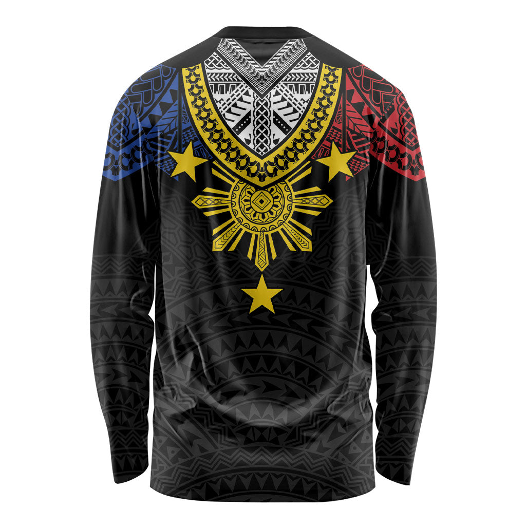 Philippines Heritage Baybayin Mix Polynesian Long Sleeve Shirt
