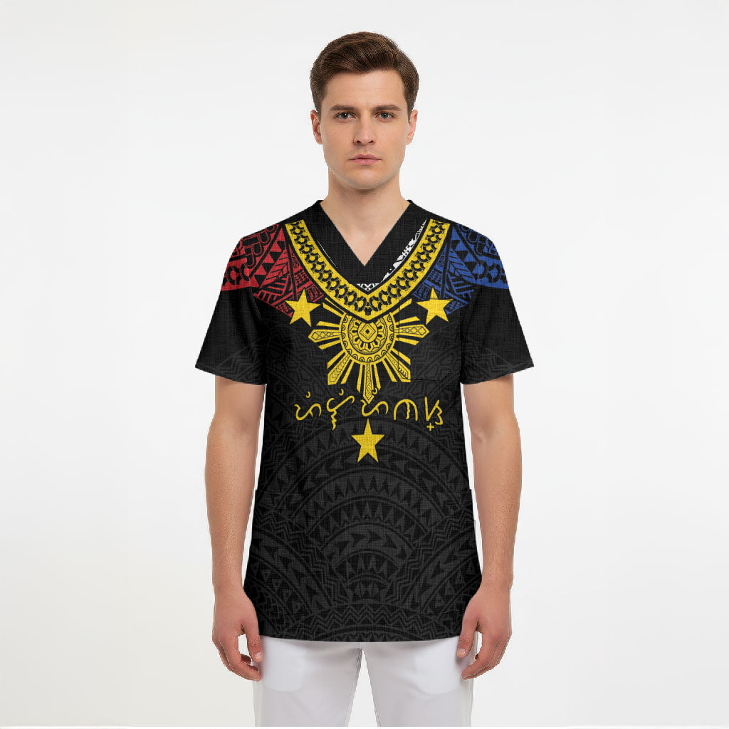 Philippines Heritage Baybayin Mix Polynesian Scrub Top