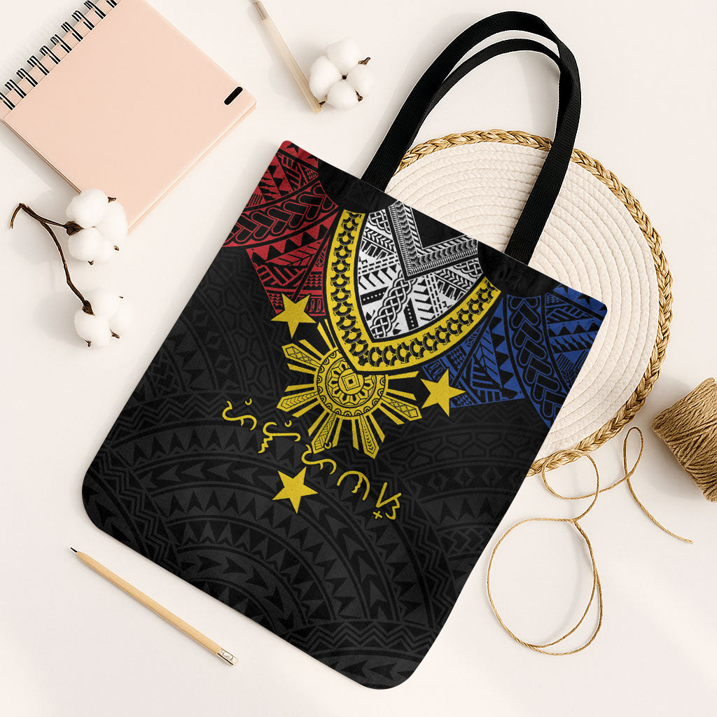 Philippines Heritage Baybayin Mix Polynesian Tote Bag