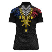 Philippines Heritage Baybayin Mix Polynesian Women Polo Shirt LT7 - Polynesian Pride