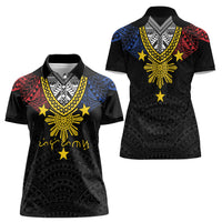 Philippines Heritage Baybayin Mix Polynesian Women Polo Shirt LT7 - Polynesian Pride