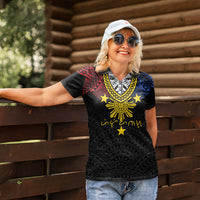 Philippines Heritage Baybayin Mix Polynesian Women Polo Shirt LT7 - Polynesian Pride