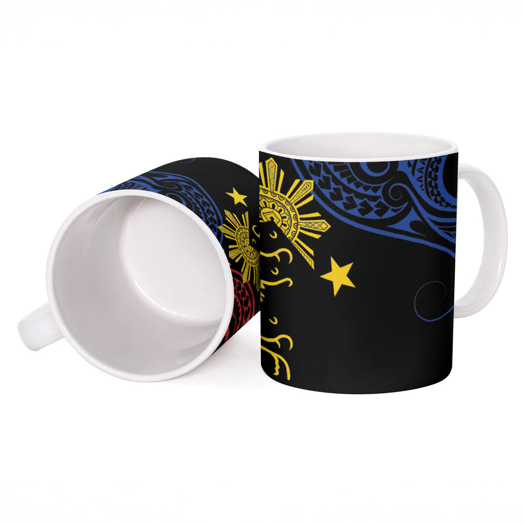 Philippines Heritage Ceramic Mug Baybayin Philipinas Sun