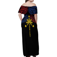 Philippines Heritage Personalized Family Matching Off Shoulder Maxi Dress and Hawaiian Shirt Baybayin Philipinas Sun LT7 - Polynesian Pride