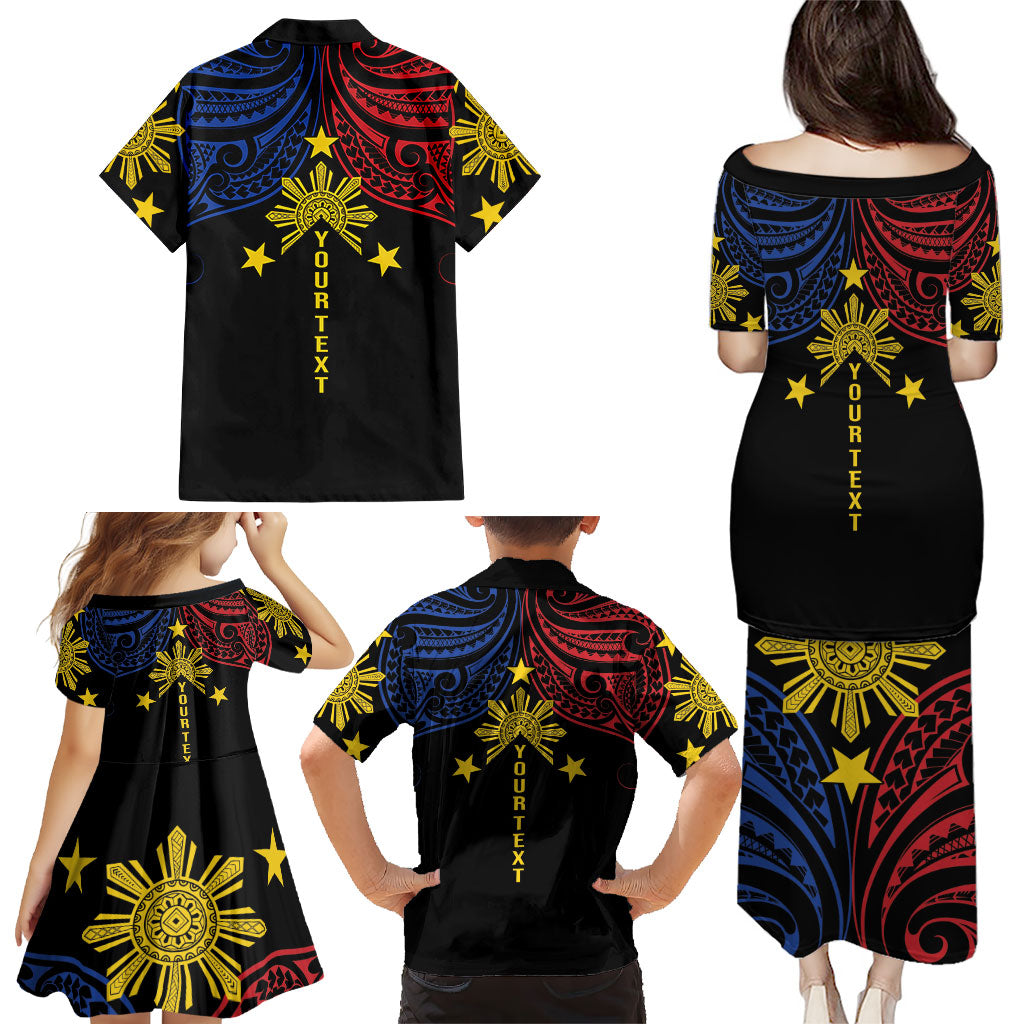Philippines Heritage Personalized Family Matching Puletasi and Hawaiian Shirt Baybayin Philipinas Sun LT7 - Polynesian Pride