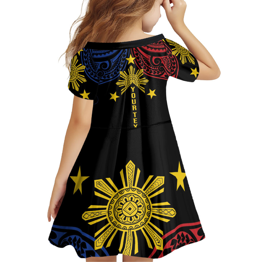Philippines Heritage Personalized Family Matching Short Sleeve Bodycon Dress and Hawaiian Shirt Baybayin Philipinas Sun LT7 - Polynesian Pride