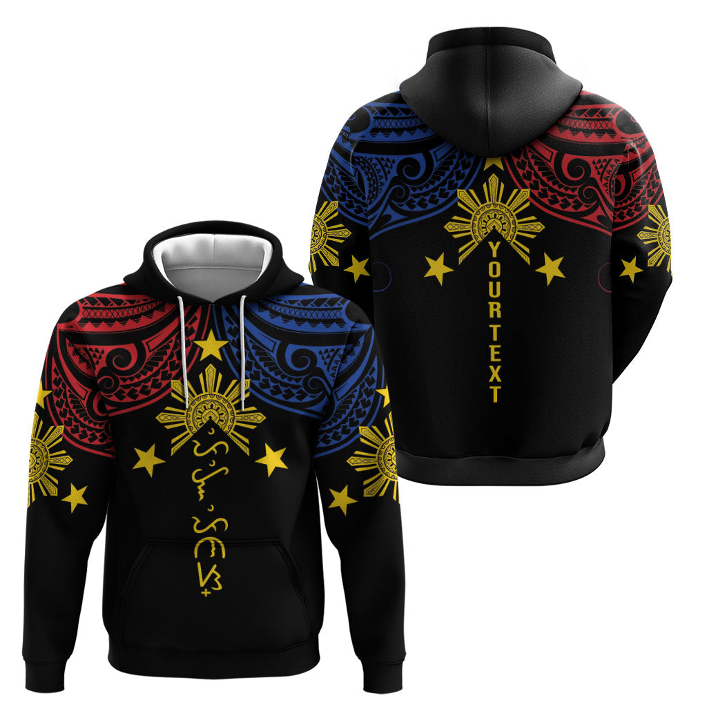 Philippines Heritage Personalized Hoodie Baybayin Philipinas Sun