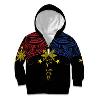 Philippines Heritage Personalized Kid Hoodie Baybayin Philipinas Sun LT7 Zip Hoodie Black - Polynesian Pride