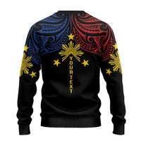 Philippines Heritage Personalized Ugly Christmas Sweater Baybayin Philipinas Sun LT7 - Polynesian Pride