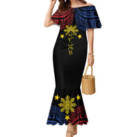 Philippines Heritage Personalized Mermaid Dress Baybayin Philipinas Sun LT7 Women Black - Polynesian Pride