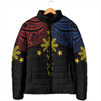 Philippines Heritage Personalized Padded Jacket Baybayin Philipinas Sun