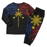 Philippines Heritage Personalized Christmas Pajama Set Baybayin Philipinas Sun LT7 - Polynesian Pride