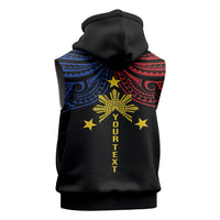 Philippines Heritage Personalized Sleeveless Zip Hoodie Baybayin Philipinas Sun