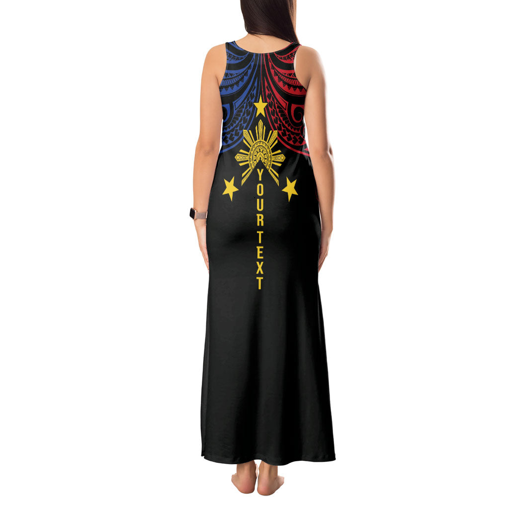 Philippines Heritage Personalized Tank Maxi Dress Baybayin Philipinas Sun