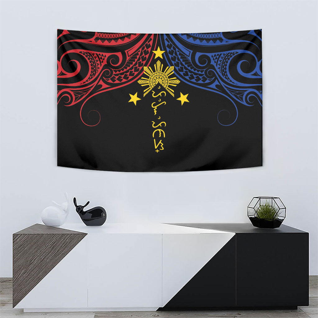 Philippines Heritage Tapestry Baybayin Philipinas Sun