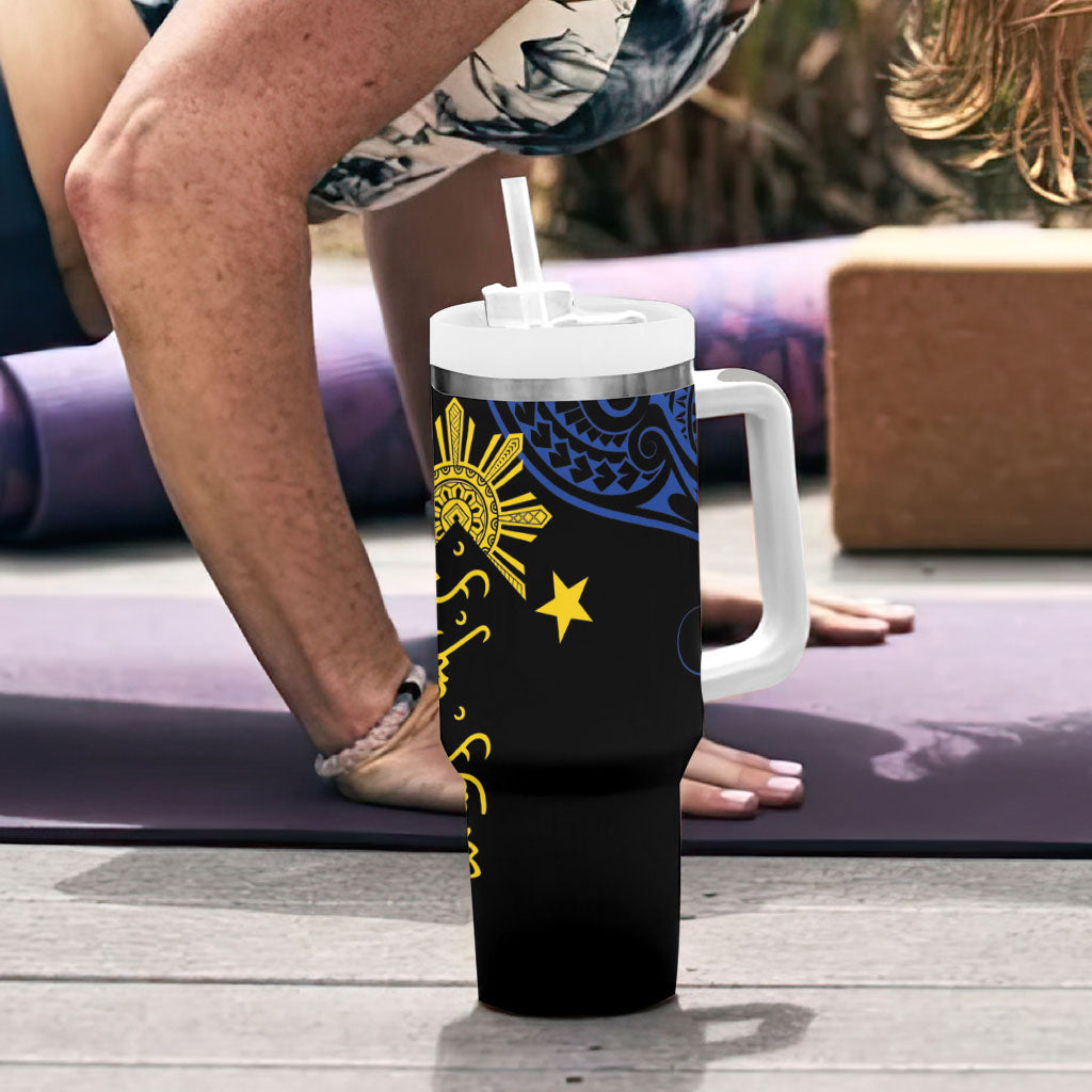 Philippines Heritage Tumbler With Handle Baybayin Philipinas Sun LT7 - Polynesian Pride