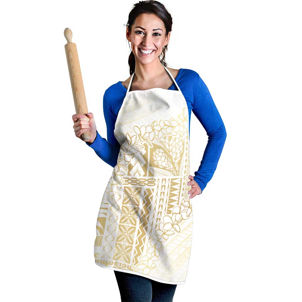 Samoa Lotu Tamaiti Mamanu Siapo Apron Golden Plumeria - Polynesian Pride