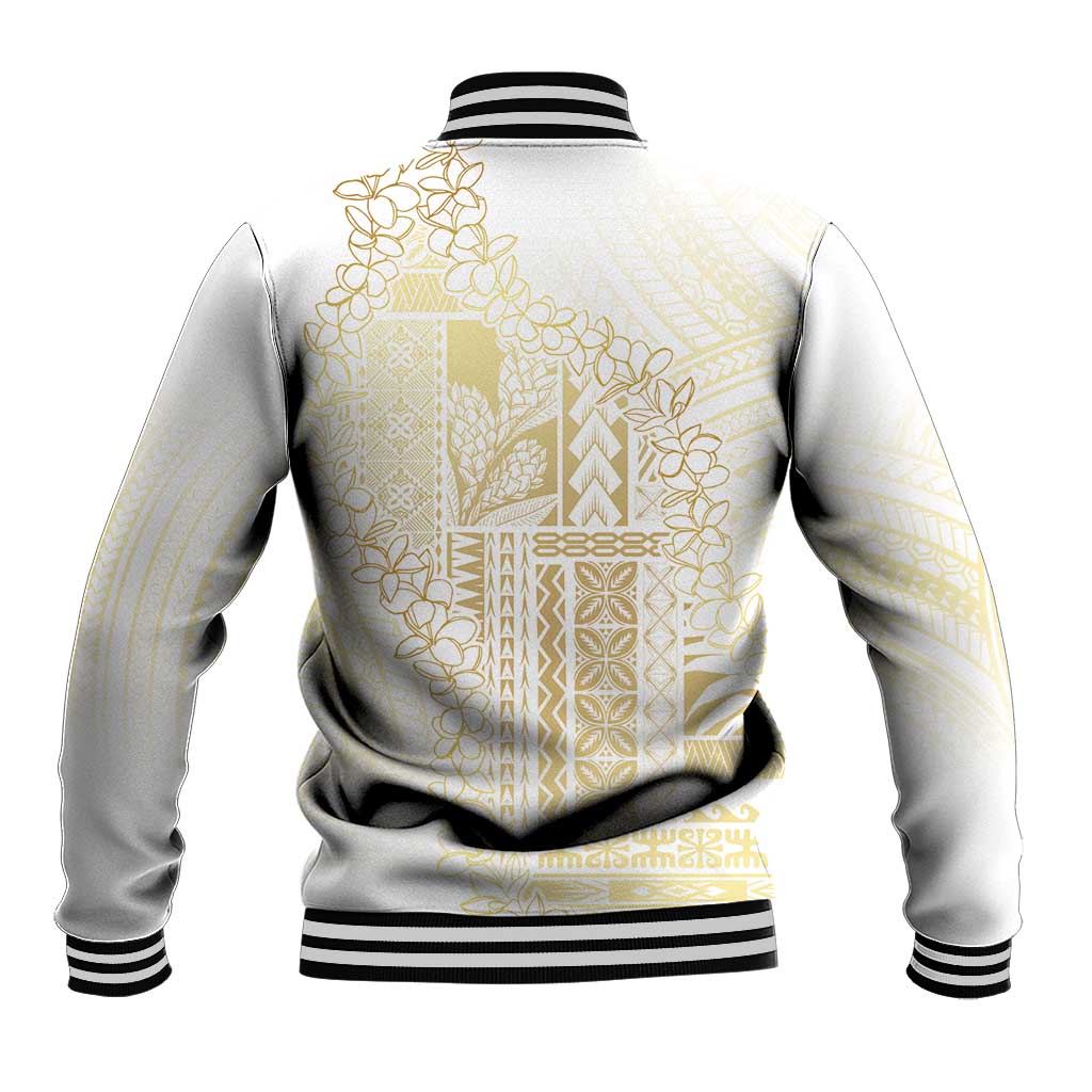 Samoa Lotu Tamaiti Mamanu Siapo Baseball Jacket Golden Plumeria - Polynesian Pride
