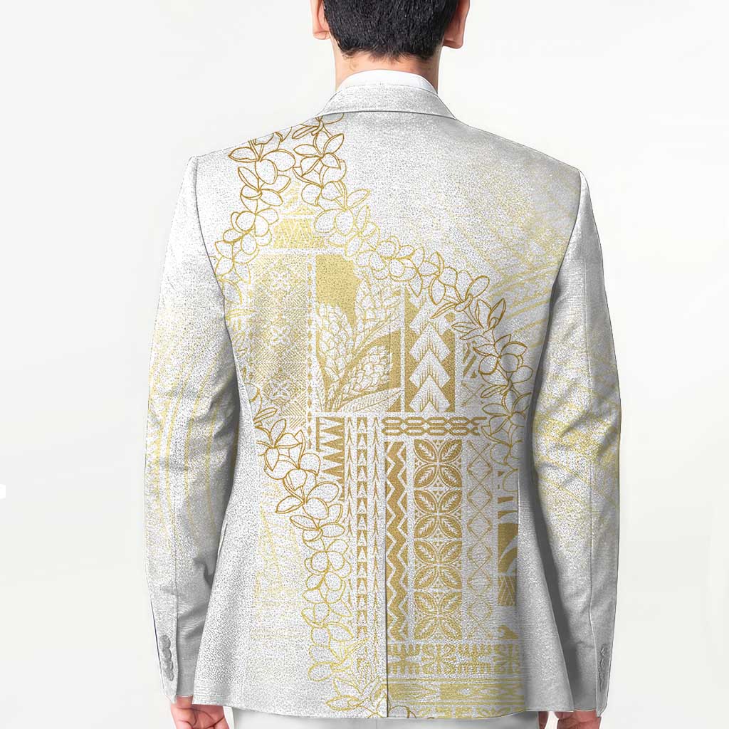 Samoa Lotu Tamaiti Mamanu Siapo Blazer Golden Plumeria - Polynesian Pride